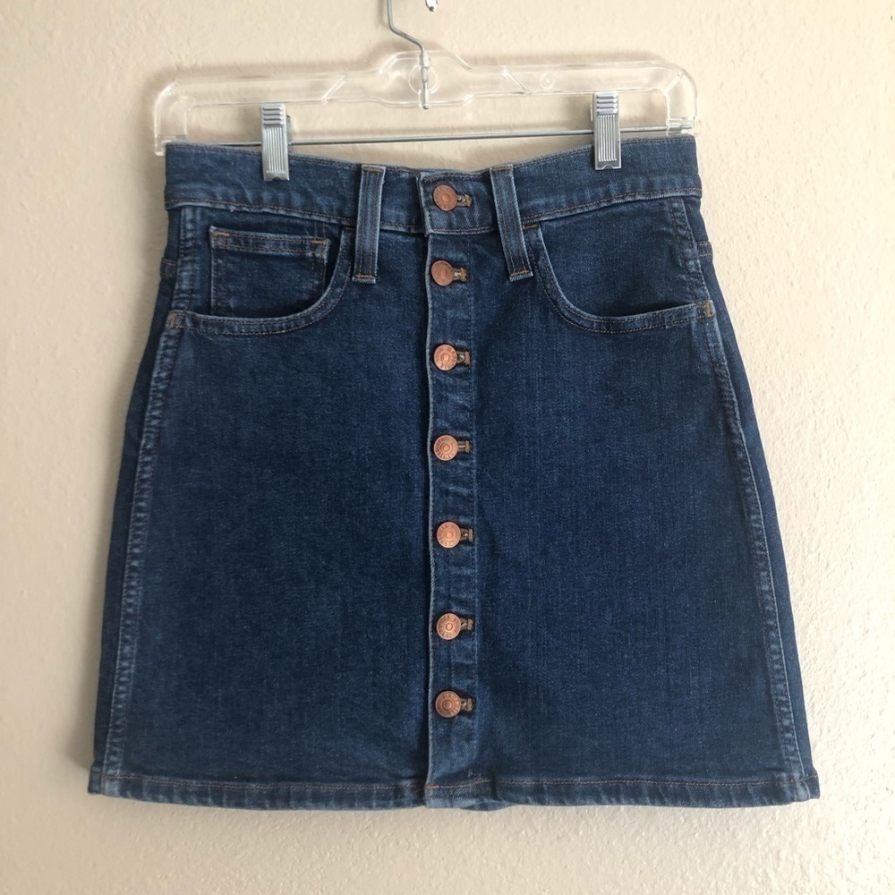 Madewell Stretch Denim Straight Mini Skirt Size 24